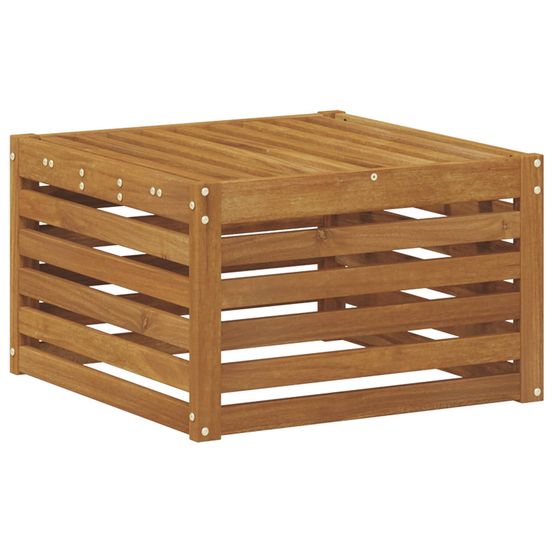 Pouf d'extérieur bois d'acacia massif naturel 59 x 59 x 37 cm