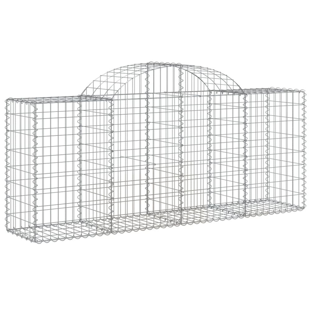 Panier de gabions arqué 200x50x80/100 cm fer galvanisé