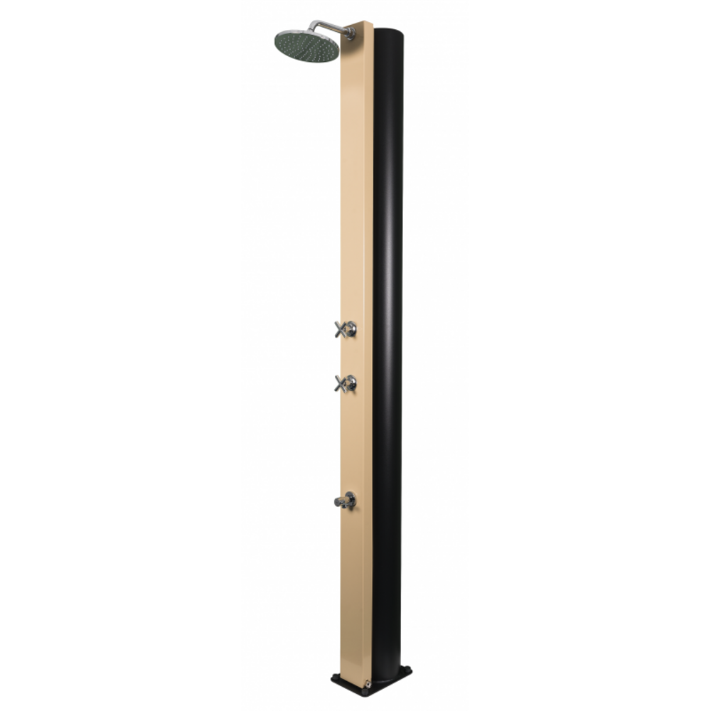 Douche de piscine solaire cross beige avec rince pieds 40l