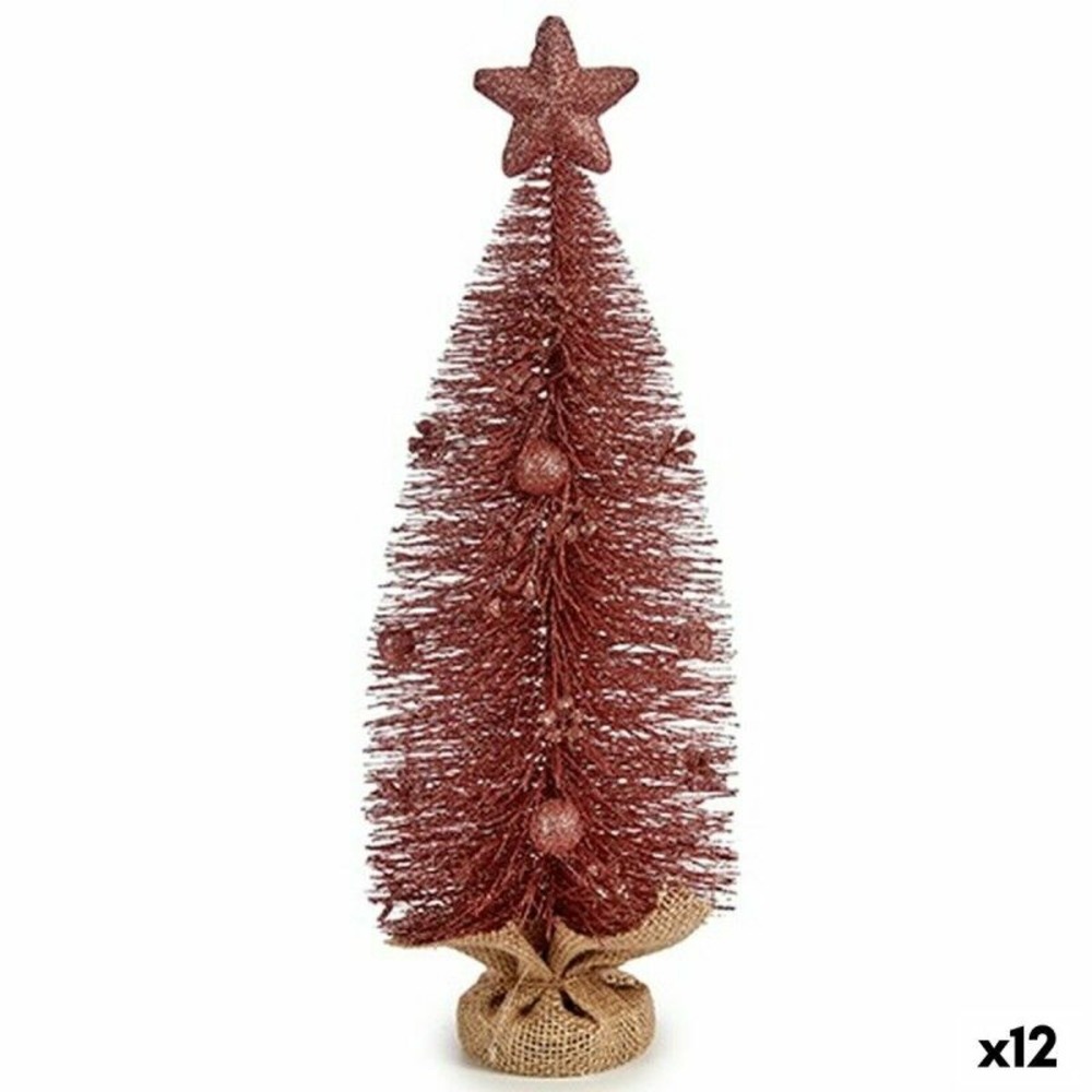 Sapin de noël rose 13 x 41 x 13 cm (12 unités) h