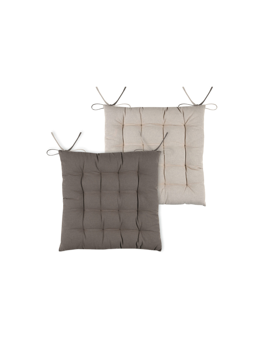 Galette duo 16 points taupe 40x40cm - stof