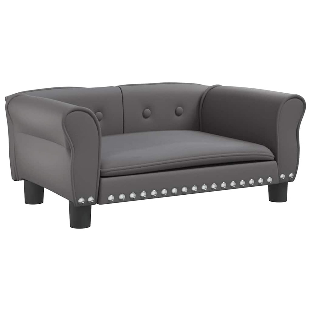 Lit pour chien panier canapé confortable 70 x 45 x 30 cm similicuir gris