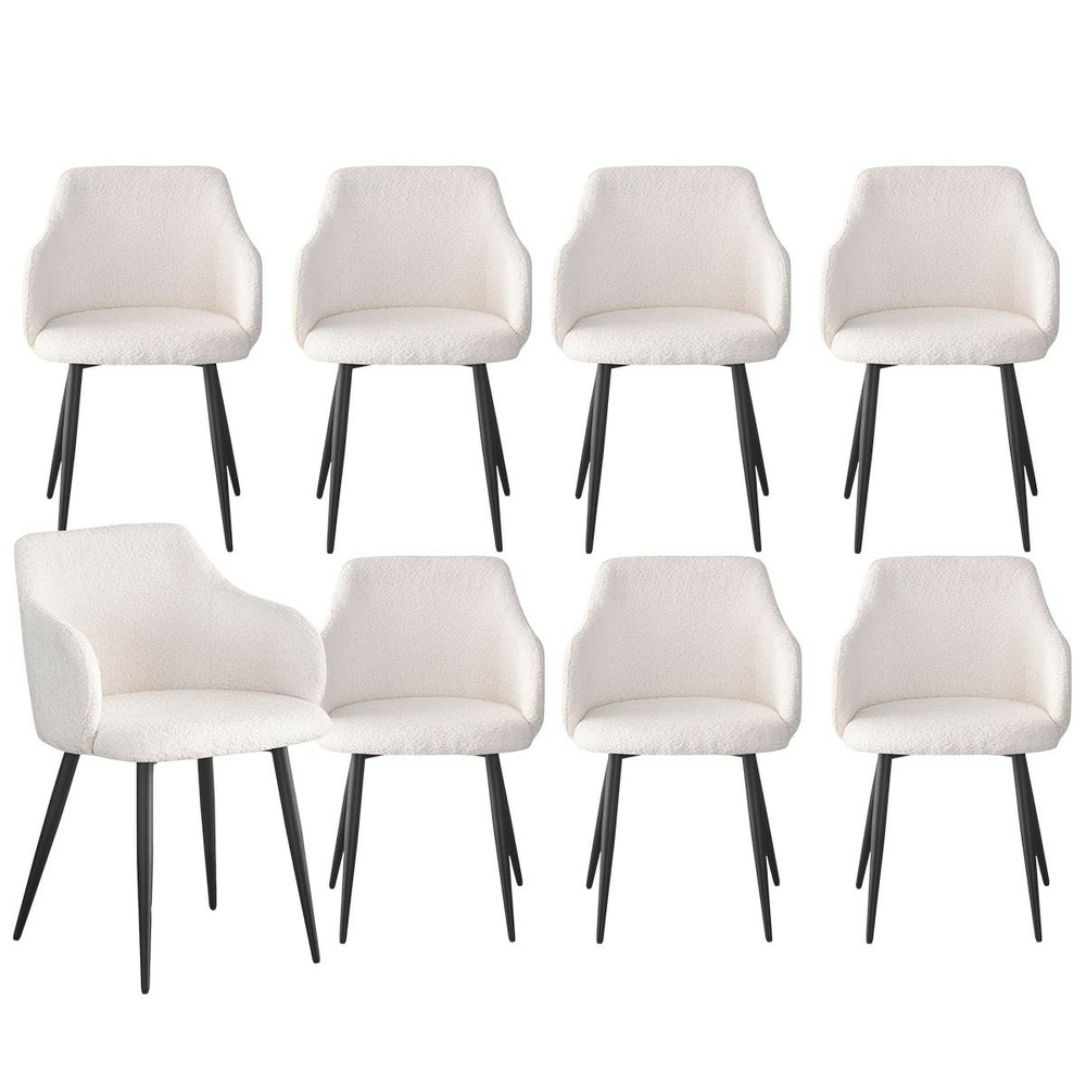 Lot de 8 chaises tissu bouclette 