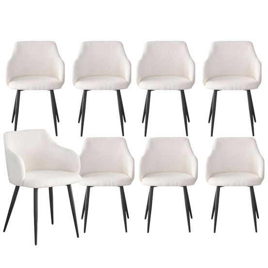 Lot de 8 chaises tissu bouclette