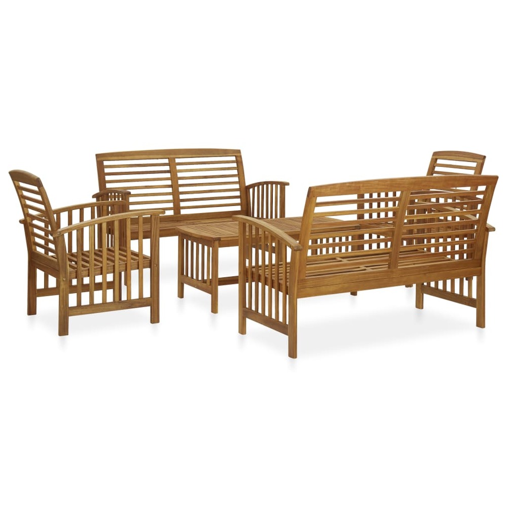 Salon de jardin 5 pcs bois d'acacia solide