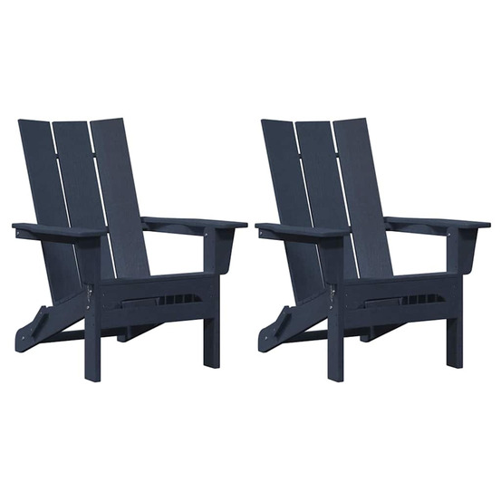 Mobilier de jardin lounge 2 pcs bleu marine 74.5 x 80.5 x 90cm