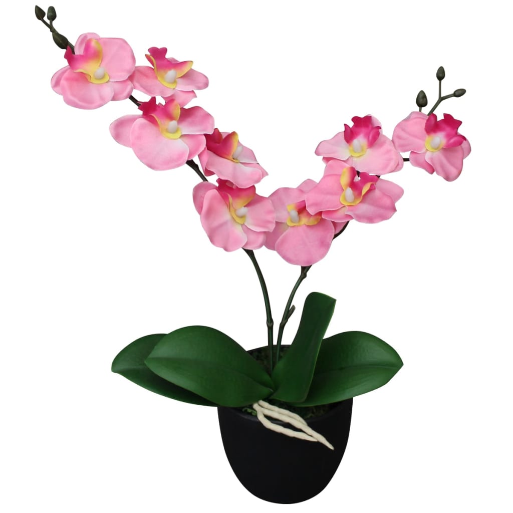 Plante artificielle avec pot orchidée 30 cm rose