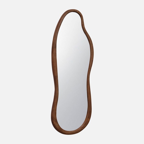 Miroir organique austin en bois d'hévéa, couleur noyer, 3 tailles différentes