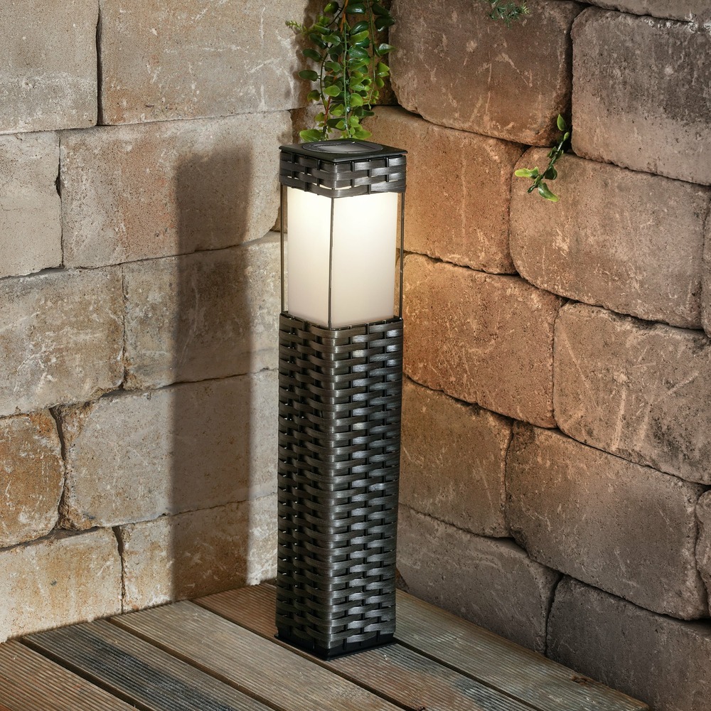 Esotec solar lampe sur pied rattan-style lampe d'allée résistante aux intempéries ip34 102073