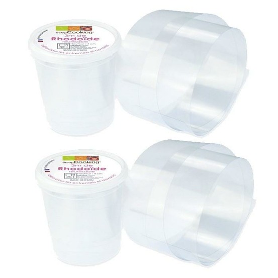 2 rubans rhodoïde 3 m x 4 cm