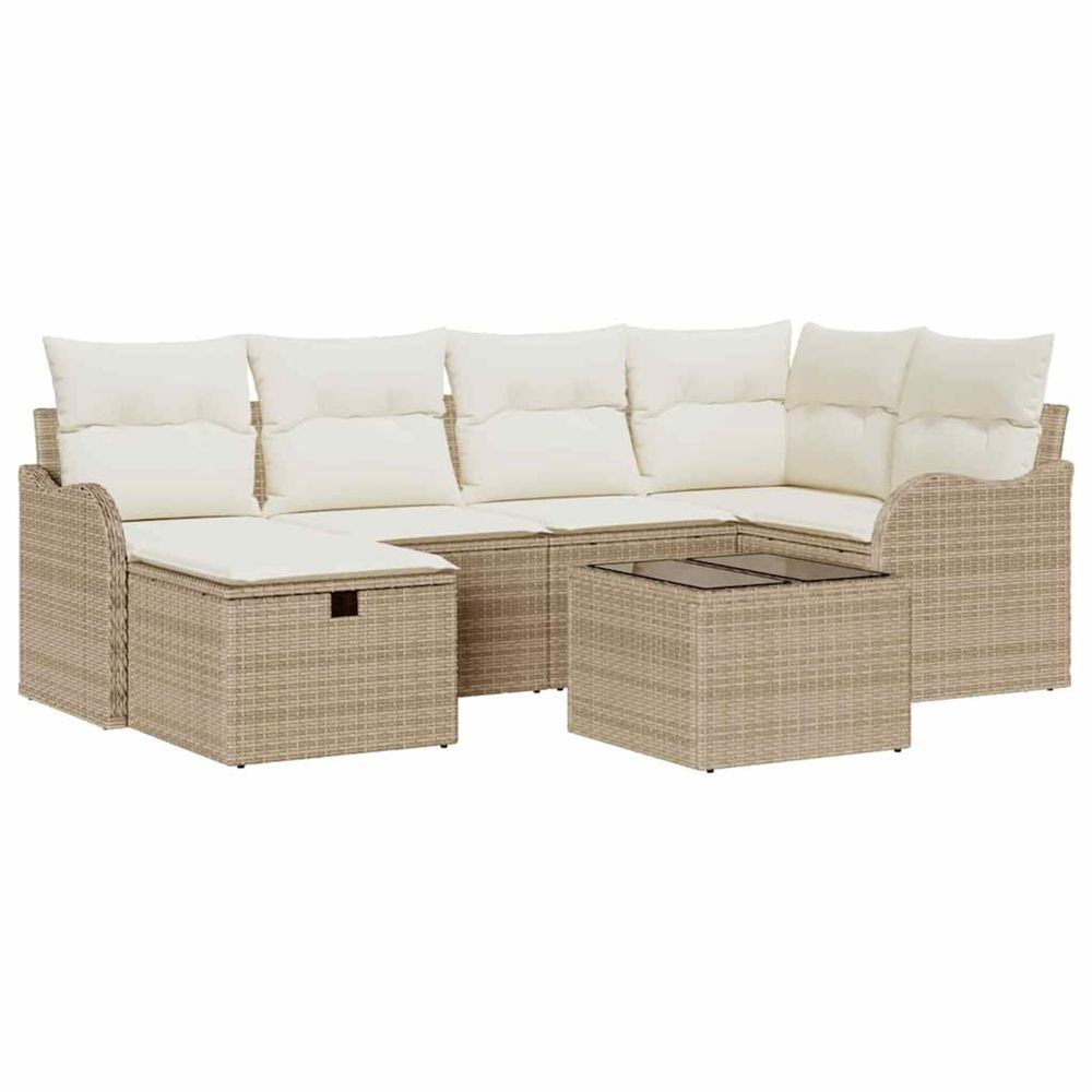 Ensemble de canapé de jardin 7 pc poly rotin