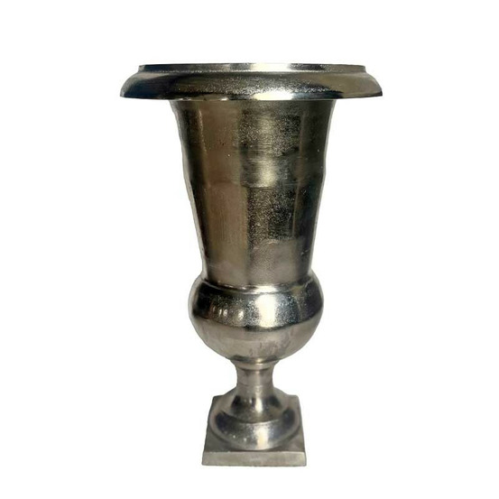 Vase médicis aluminium argenté 30x30x51cm
