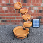 Fontaine énergie solaireà 4 niveaux de bols renversants terracotta