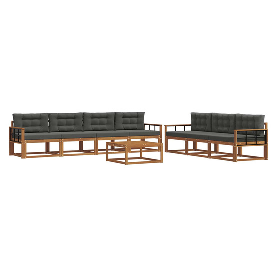 Ensemble de canapés d'extérieur 8 pcs naturel et anthracite