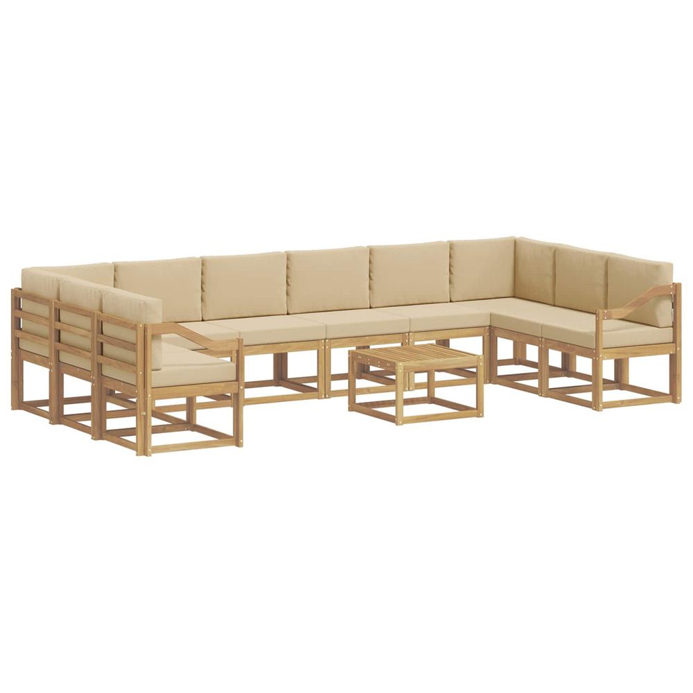 Ensemble de canapés d'extérieur 11 pc blanc et beige