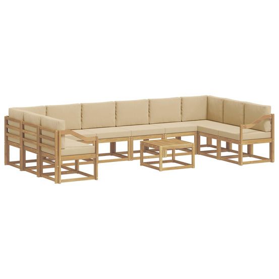 Ensemble de canapés d'extérieur 11 pc blanc et beige