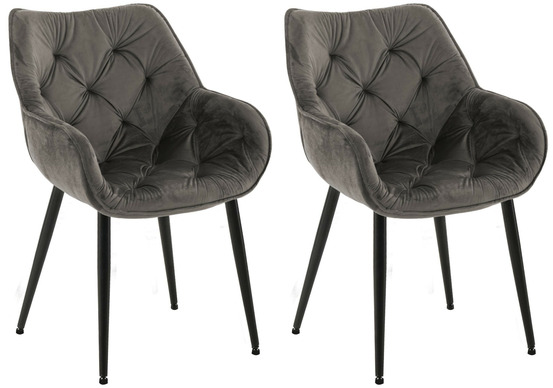 Lot de 2 chaises tanna velours