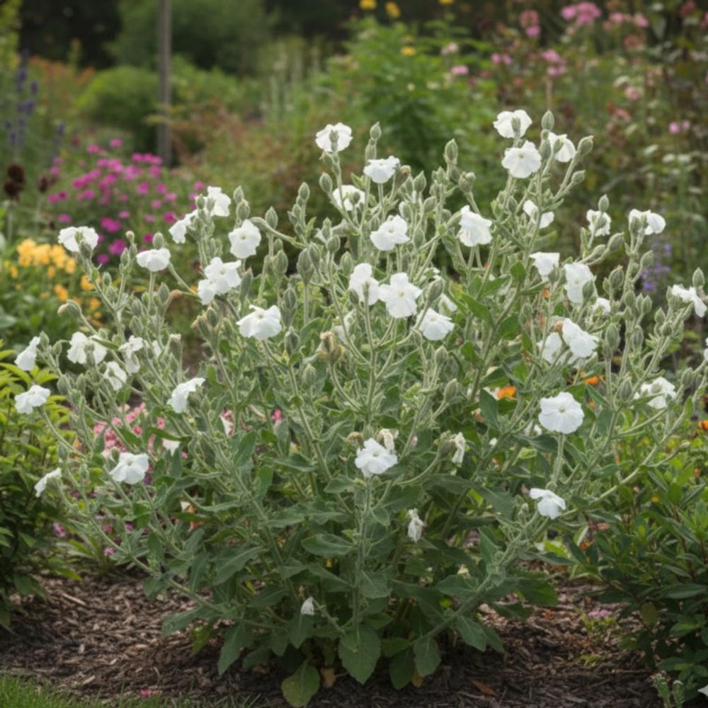 Coquelourde des jardins blanche godet - 5/20 cm