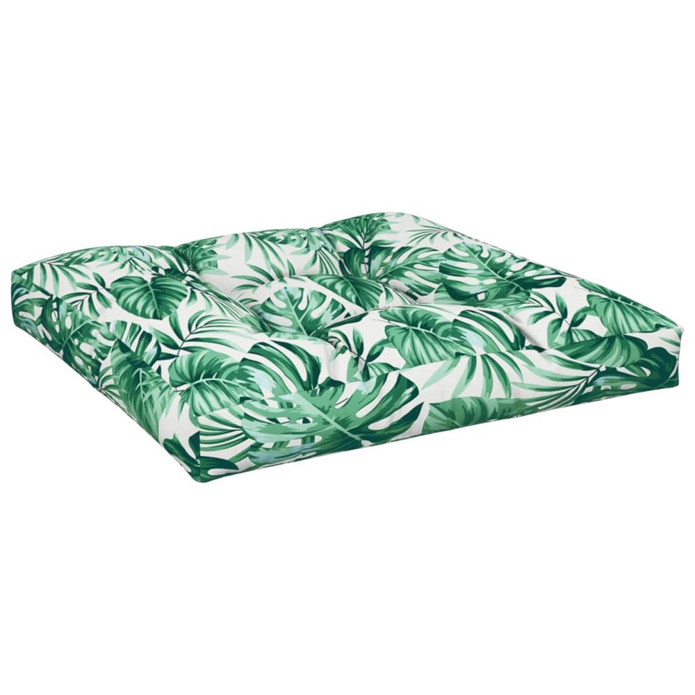 Coussin de canapé palette à motif de feuilles 70x70x12 cm