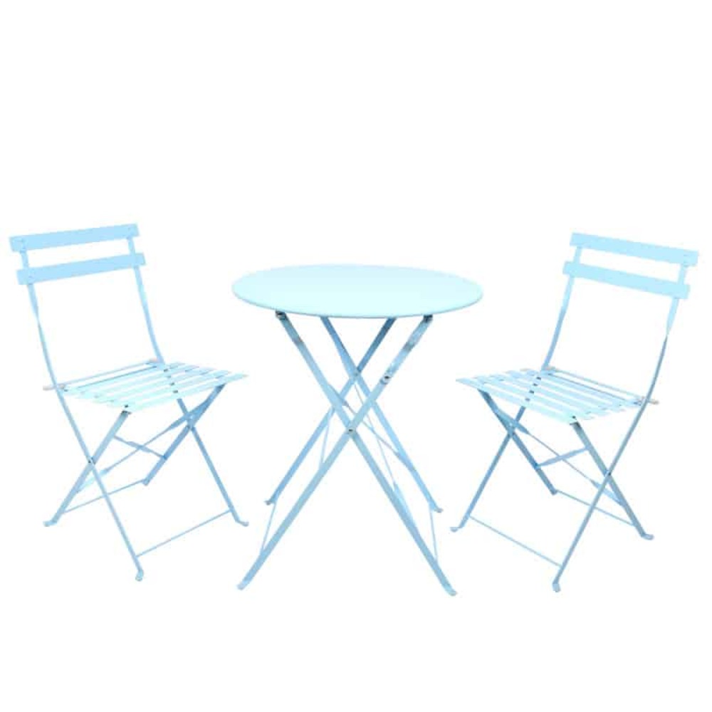 Set table pliante + 2 chaises bleues