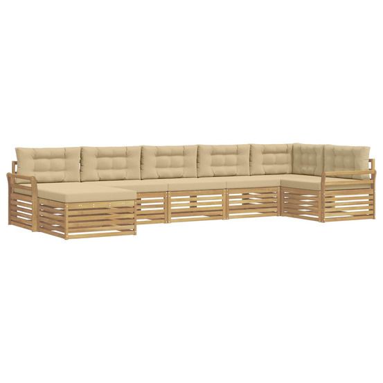 Ensemble de canapés d'extérieur 7 pc blanc et beige