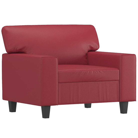 Fauteuil rouge bordeaux 60 cm similicuir
