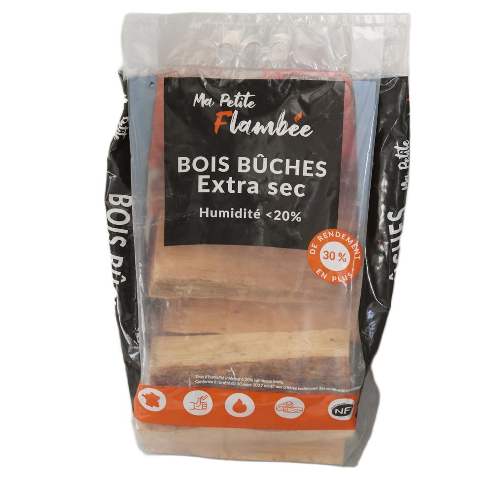Buches de bois extra sec l 30 cm - sac de 25 dm3