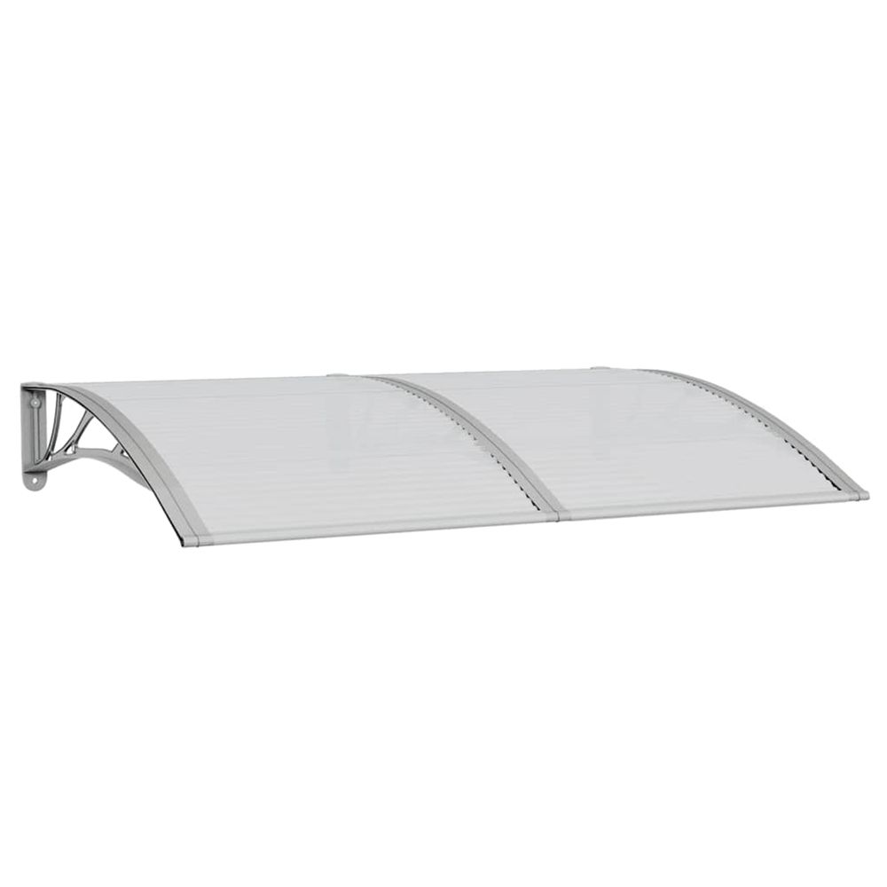 Auvent de porte gris 150x100 cm polycarbonate