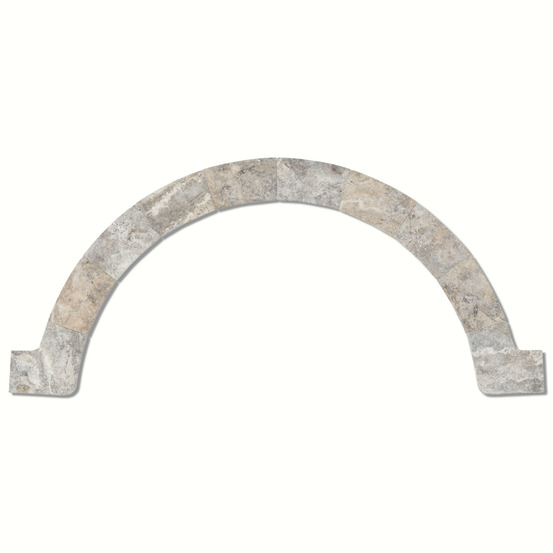 Margelles pour escalier roman travertin gris silver 150x33x3 cm bord 1/2 rond (à l'unité) - ro'ma nature