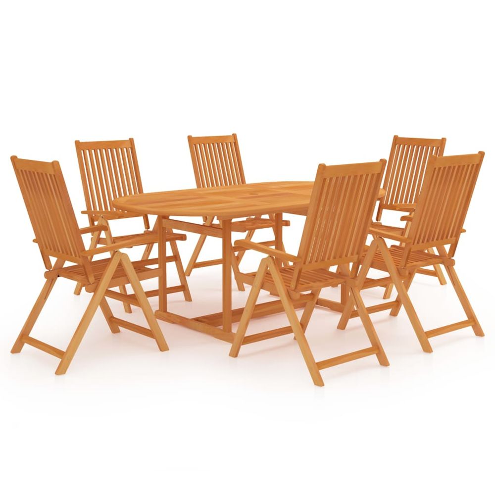 Ensemble à manger de jardin 7 pcs bois de teck massif