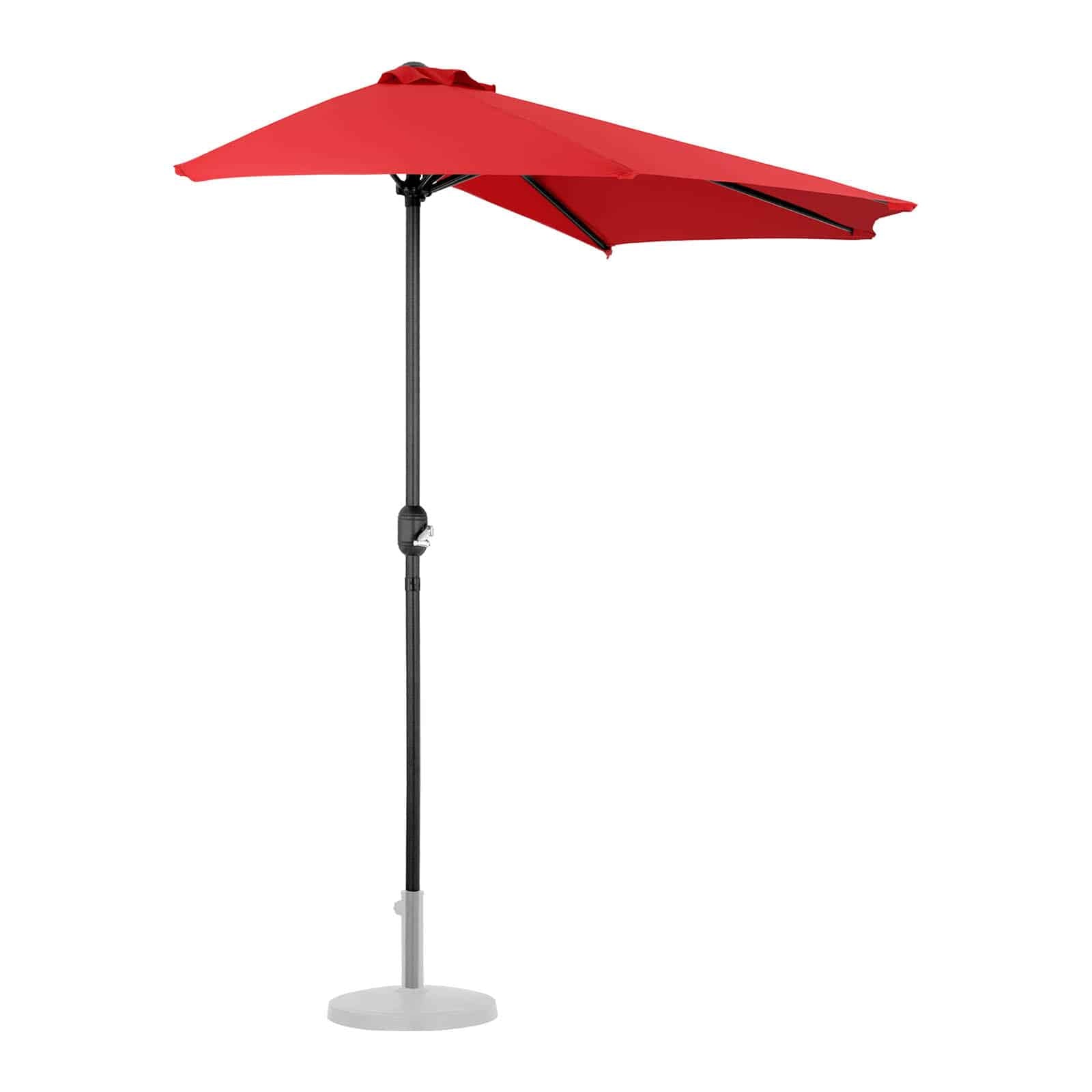 Demi parasol pentagonal 270 x 135 cm jardin rouge