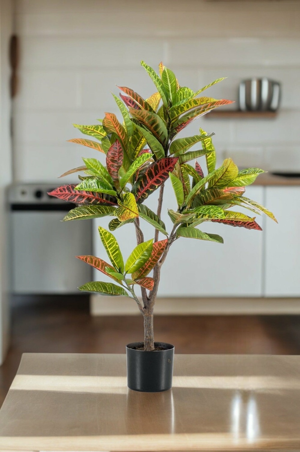 Croton codiaeum plante artificielle - h110cm, ø12cm