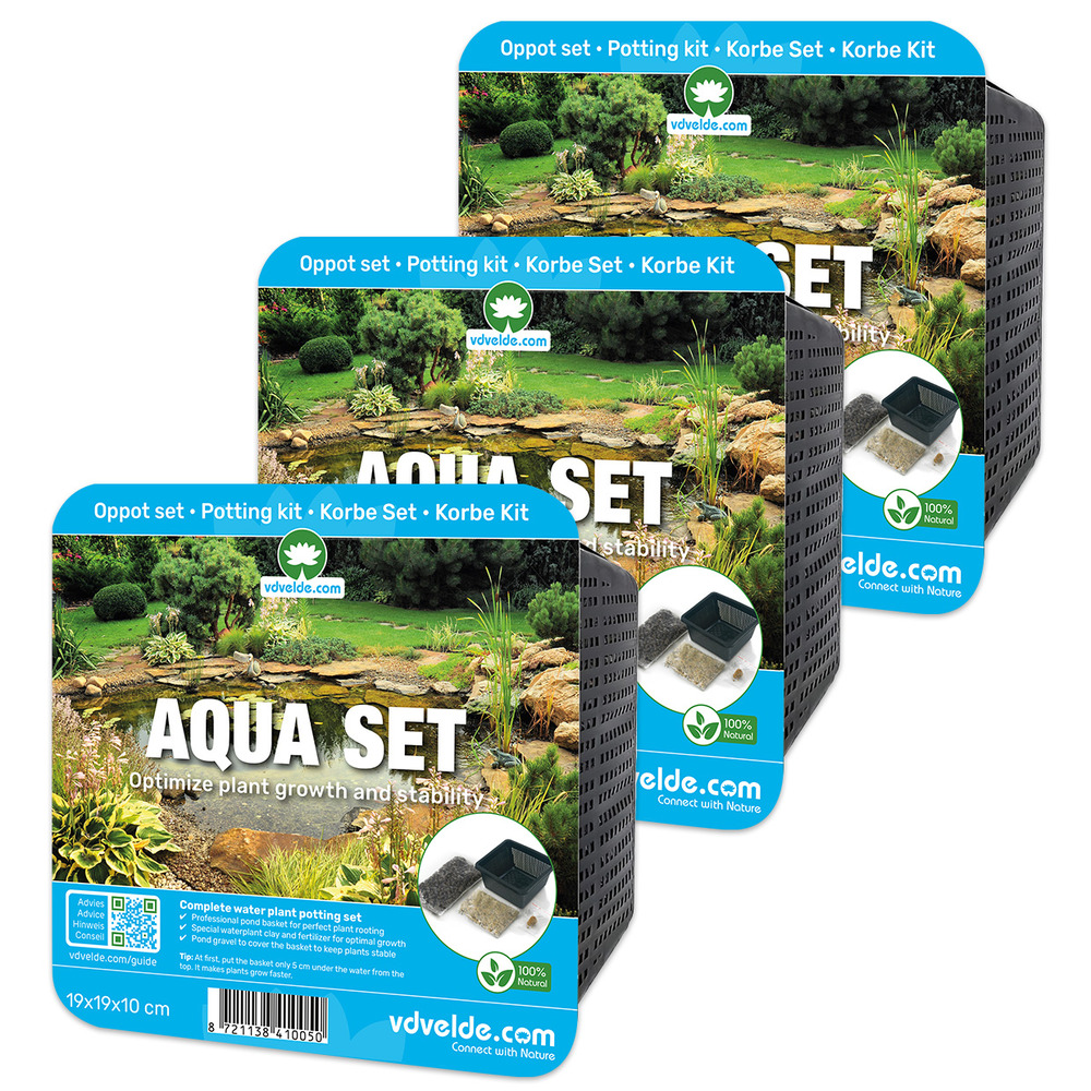 Ensemble aqua 3 pièces pour bassin - 3 pièces - paniers, terreau, engrais, gravier