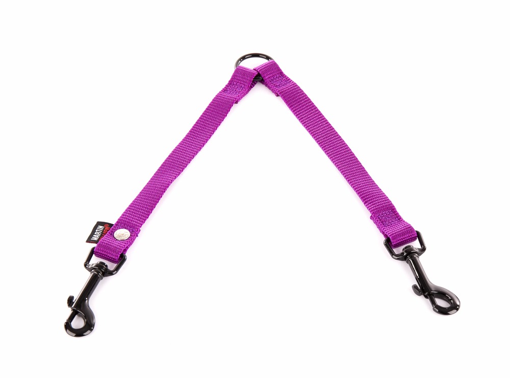 Martin sellier - accouple de laisse pour chiens en nylon martin sellier - collection nylon uni - avec mousqueton carabine