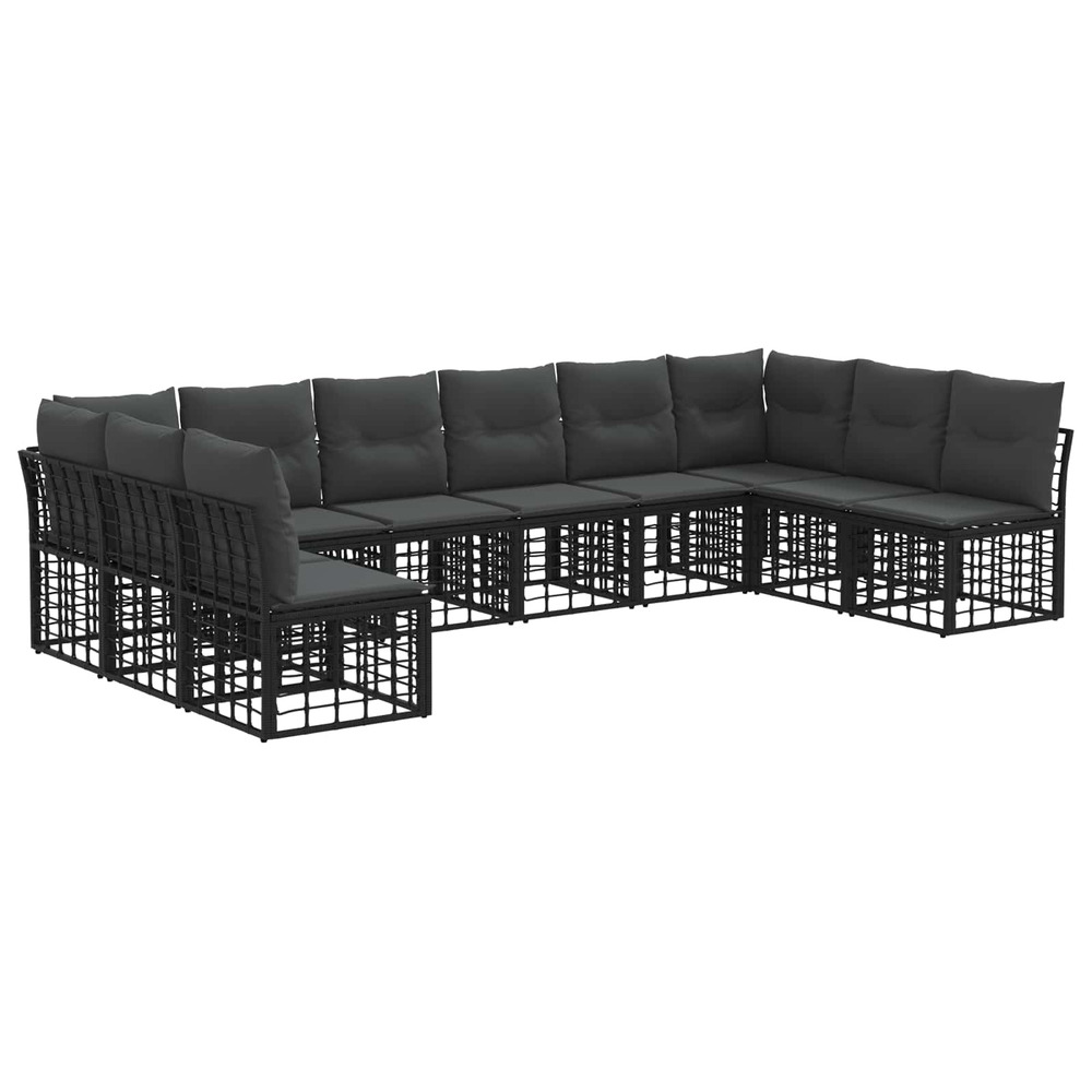Ensemble de canapés d'extérieur noir polyester