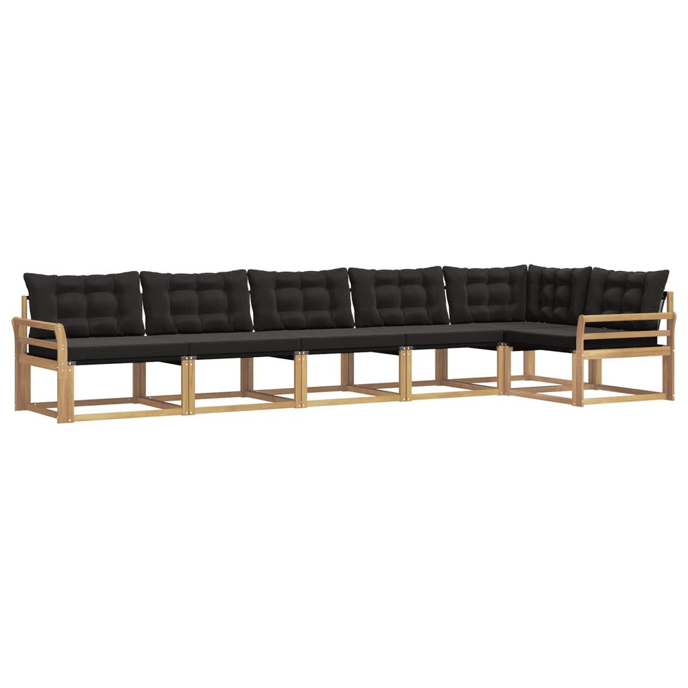 Ensemble de canapés d'extérieur 6 pc blanc et noir