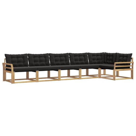 Ensemble de canapés d'extérieur 6 pc blanc et noir