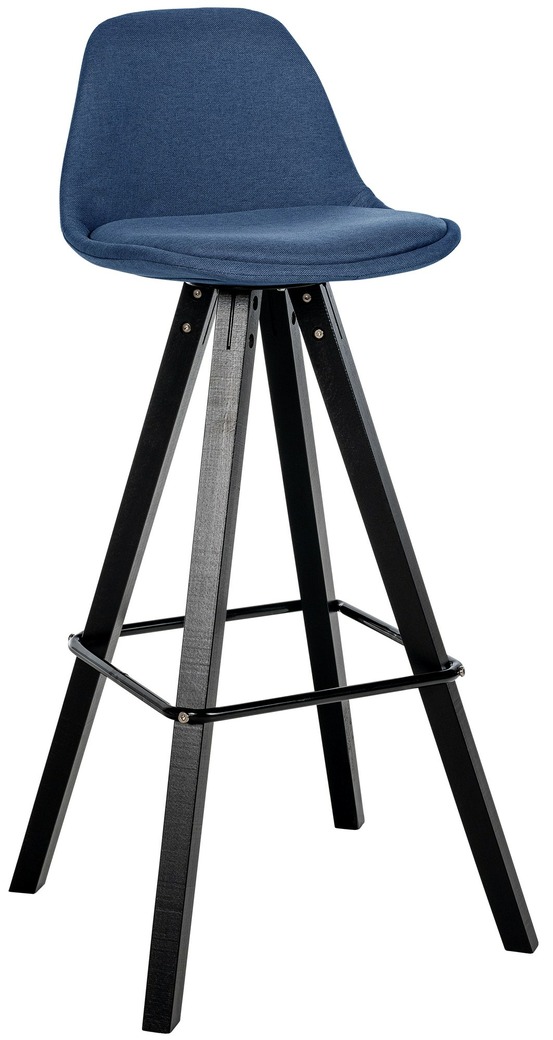 Tabouret de bar corbin tissu carré noir