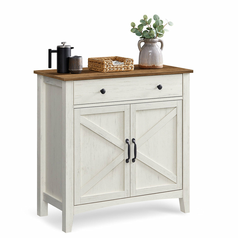 Buffet meuble de rangement avec tiroir meuble de cuisine avec portes et étagère réglable en hauteur style campagne pour salon