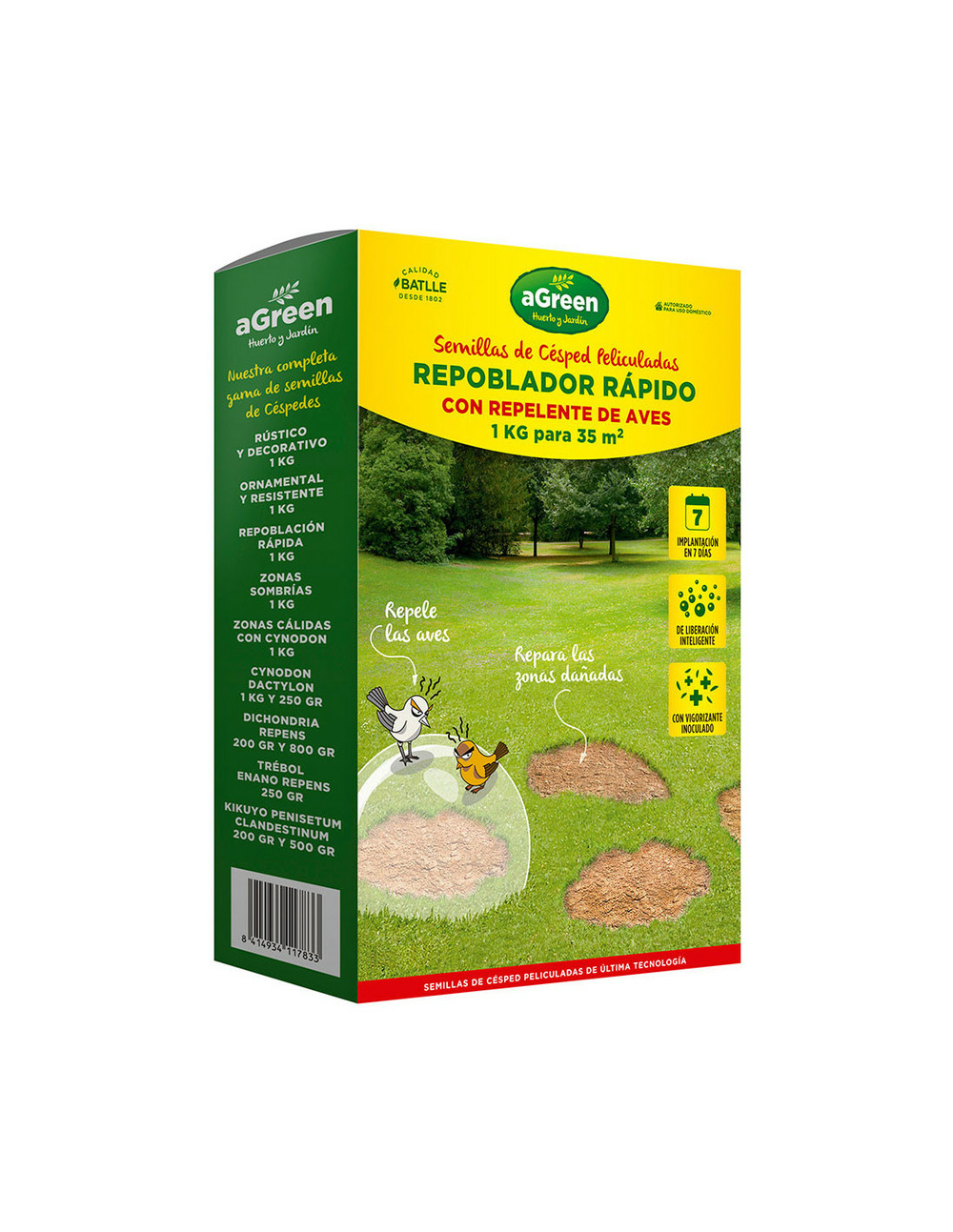 Quick repopulation grass with bird repellent 1kg agreen.