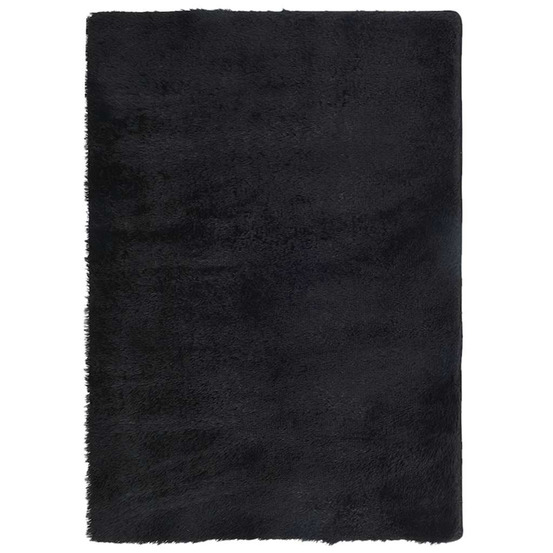 Tapis shaggy à poils longs navarra noir 240x340 cm polyester