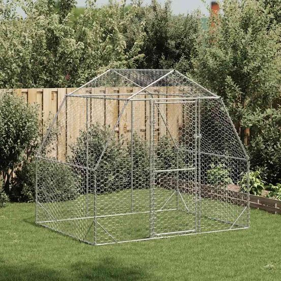 Grand enclos poulailler 5m² en acier galvanisé pour jardin