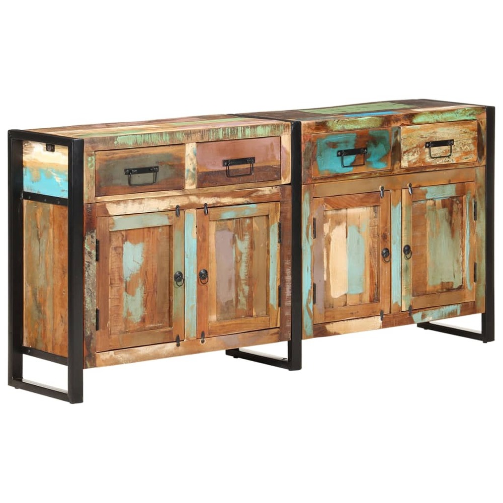 Buffet bahut commode armoire meuble de rangement organisateur cuisine salle de séjour salon 172 x 35 x 80 cm bois de récupéra