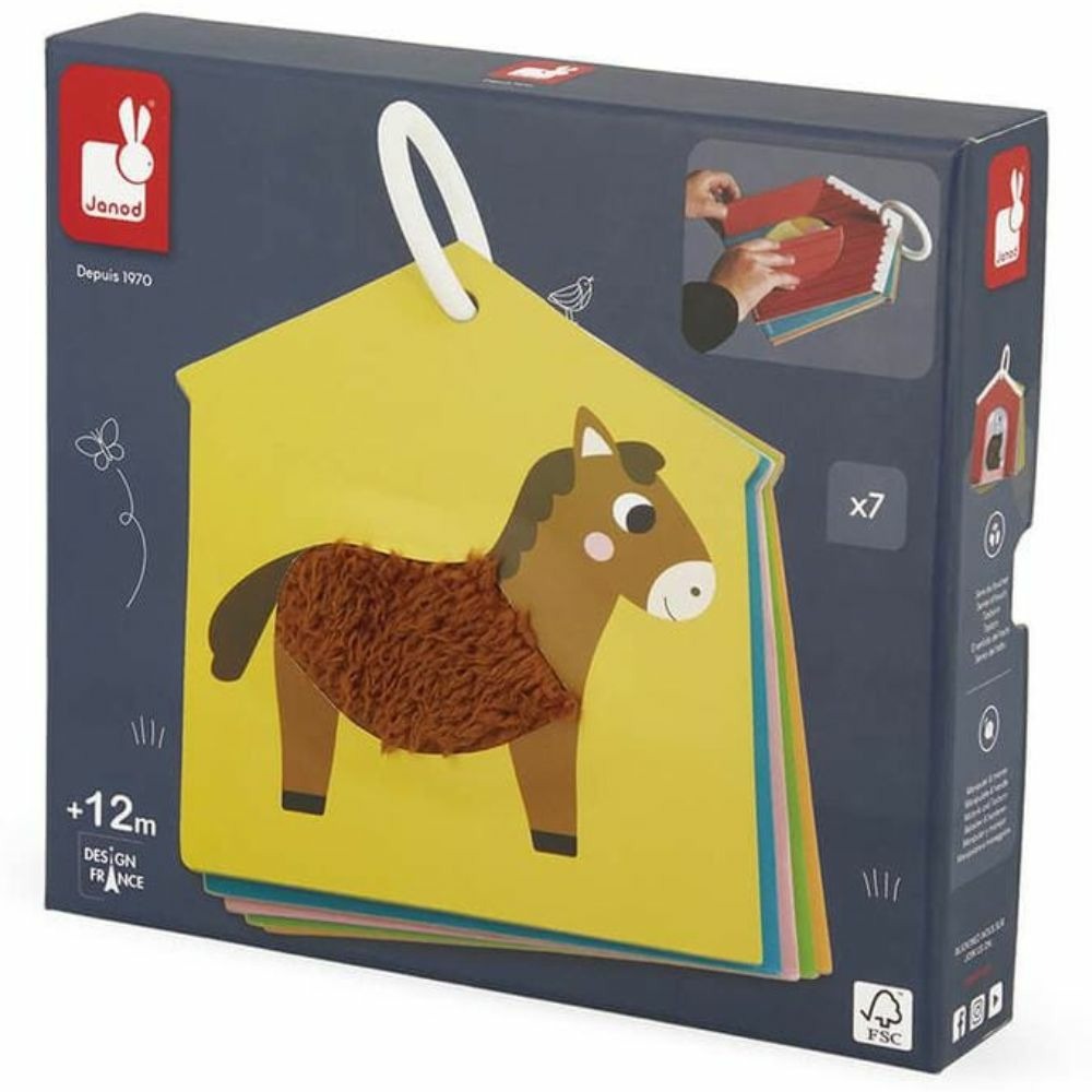 7 cartes tactiles - les animaux de la ferme multicolore