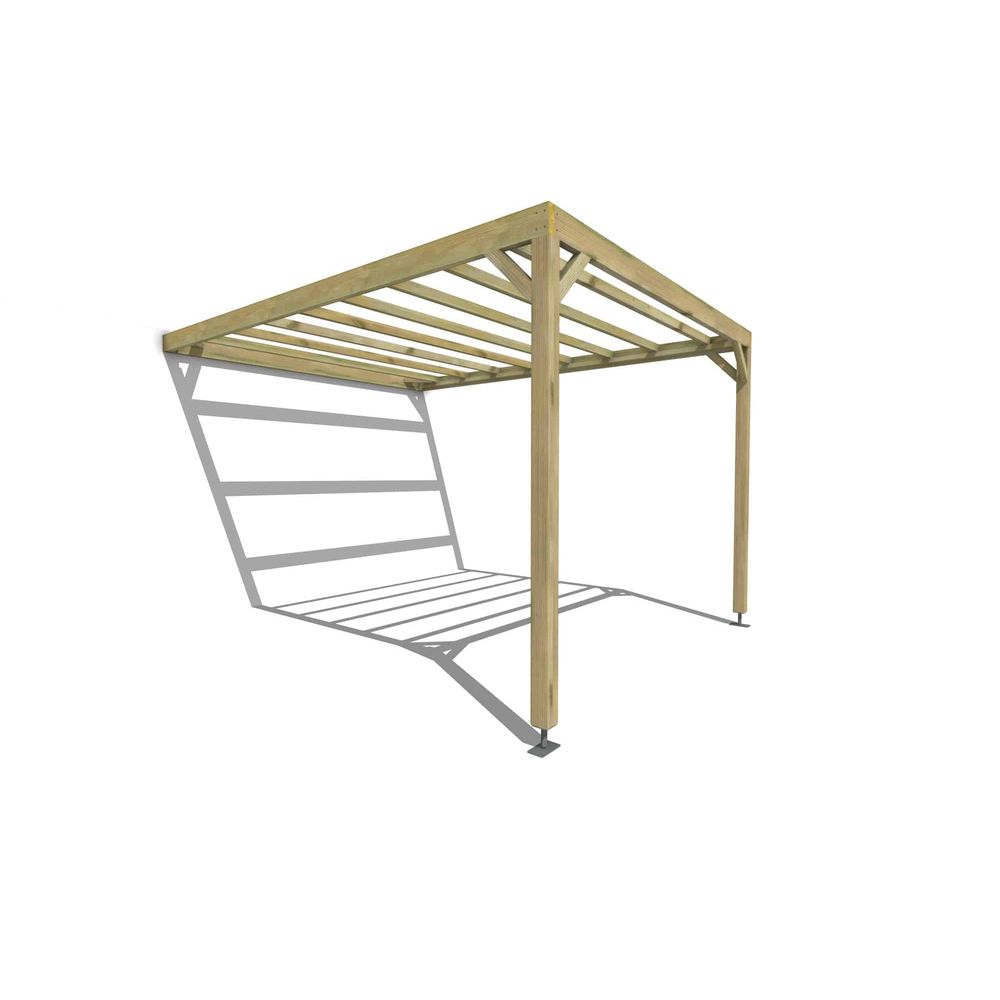 Pergola bois • 3m x 4m • adossée • sens largeur • livraison comprise
