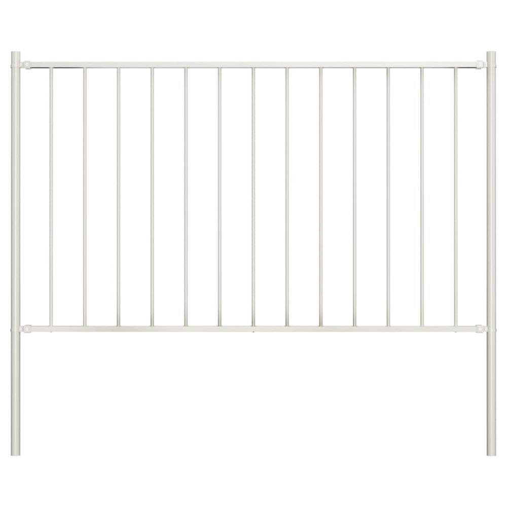 Panneau de clôture woerden avec poteaux en acier 1,7 x 1,25 m blanc