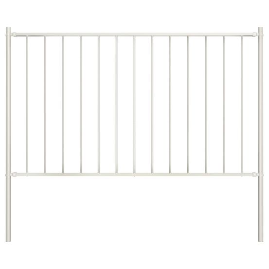 Panneau de clôture woerden avec poteaux en acier 1,7 x 1,25 m blanc