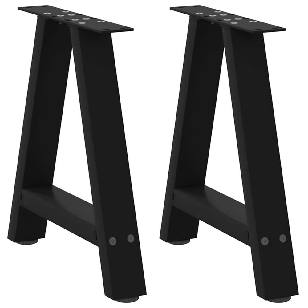 Pieds de table basse en forme de a, 2 pièces, noir, 50 x (42-43) cm, acier