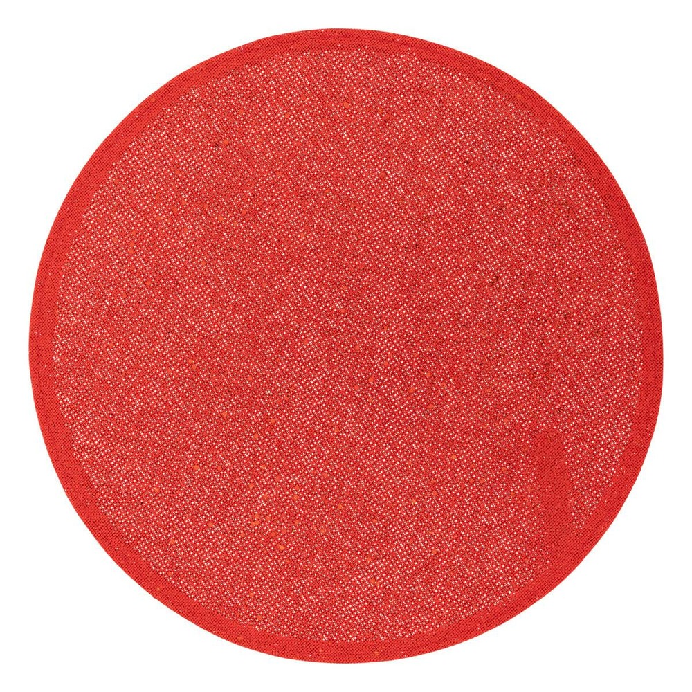 Set de table pailleté d.38cm jute rouge