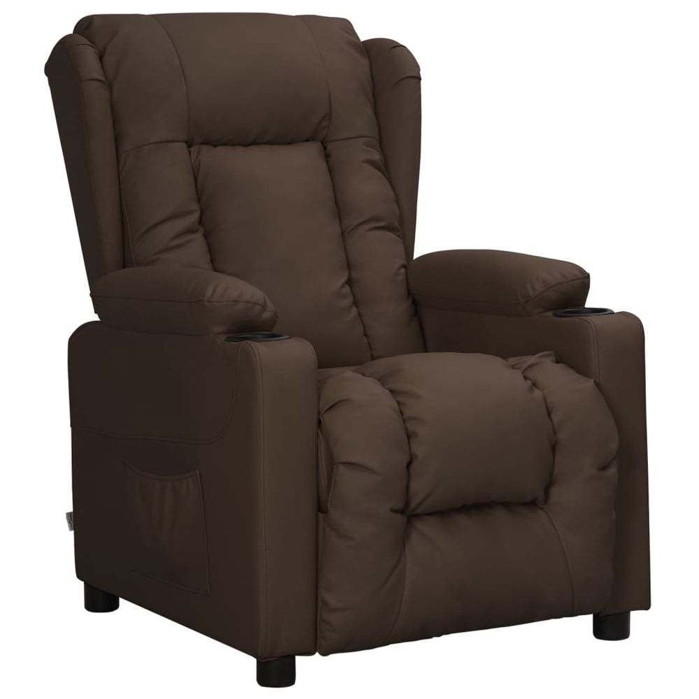 Fauteuil inclinable marron similicuir